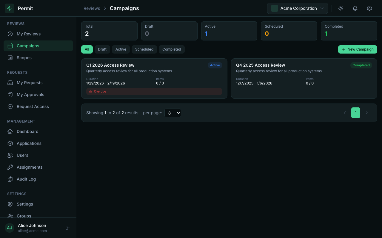 Access Review Campaigns